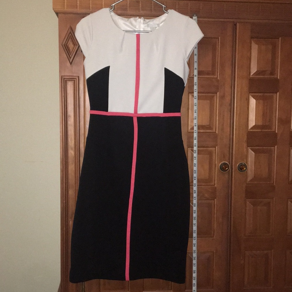Black, white and pink pencil dress RePosh